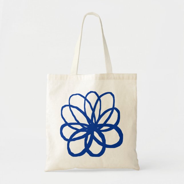 Spontaniskt blomma - marinblått tygkasse (Framsidan)
