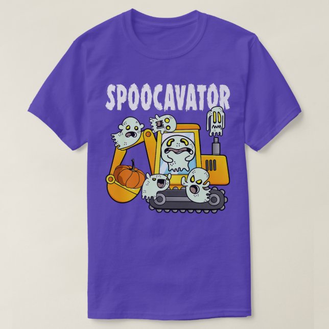 Spoocavator Lazy Halloween Costume Funny Pun Ghost T Shirt (Design framsida)