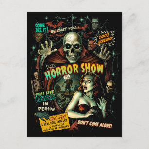 Spook Show Horror Retro-vykort Vykort