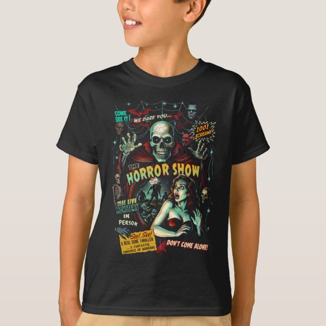 Spook Show Horror Show Kids T-Shirt - (svart) (Framsida)