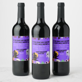 Spook-tacular Custom Wine Labels for Halloween! Vinflaska Etikett