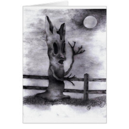 "Spook Träd" tom inuti Hälsningskort