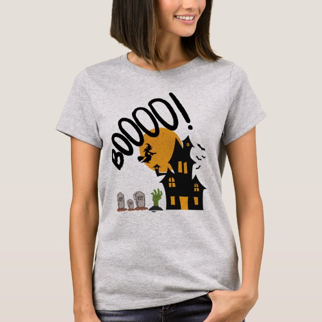 Spook Up Your Style with This Haunted House Hallow T Shirt (Framsida)