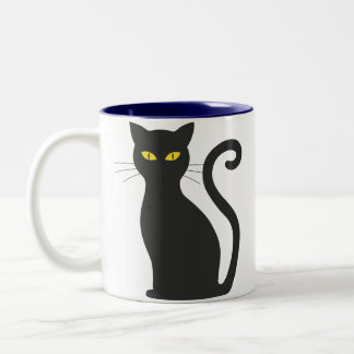 Spookaj, svart kattkaffe mugg