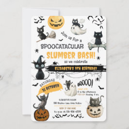 Spookataculär slumber Halloween fest Inbjudningar