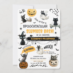 Spookataculär slumber Halloween fest Inbjudningar