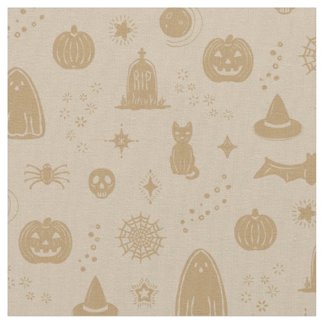 Spookie Things Mönster - Dove + Fawn Tyg (Närbild)