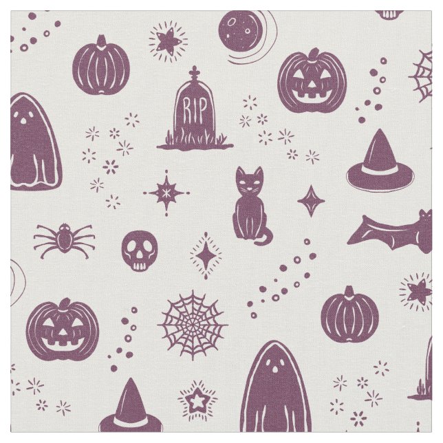 Spookie Things Mönster - Snö + Beta Fabrik Tyg (Närbild)