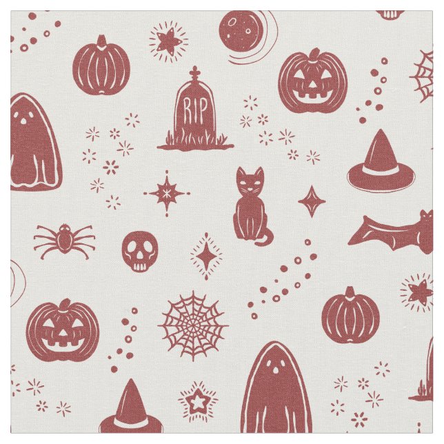 Spookie Things Mönster - Snö + Rubytyg Tyg (Närbild)