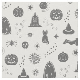 Spookie Things Mönster - Snow + Slate Tyg