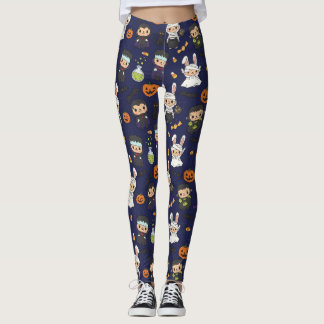 Spooklet Halloween Ghost Pumpkin Skriv ut Leggings
