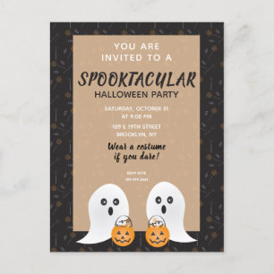 Spookltacular Halloween fest Ghost Bus eller godis Inbjudan Vykort