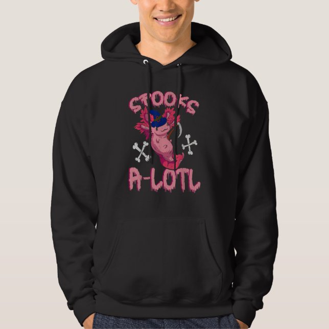 Spooks a lotl Cute Witch Halloween Axolotl Hoodie (Framsida)