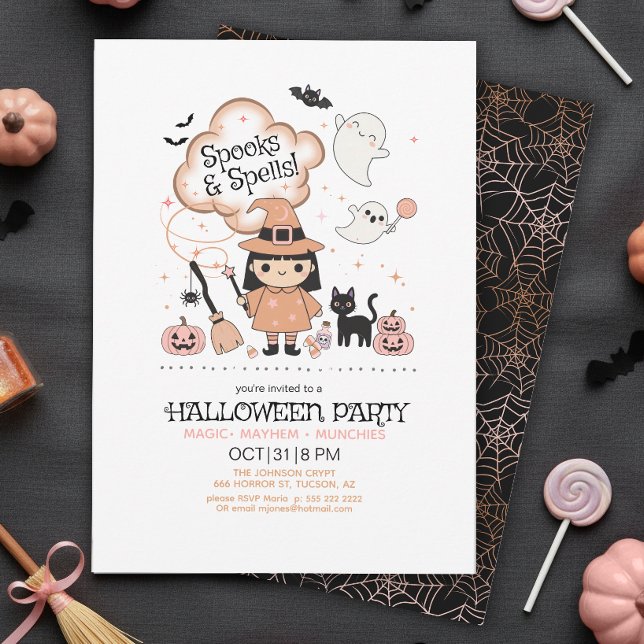 Spooks & Spells Halloweenfest Black ID1325 Inbjudningar (Skapare uppladdad)