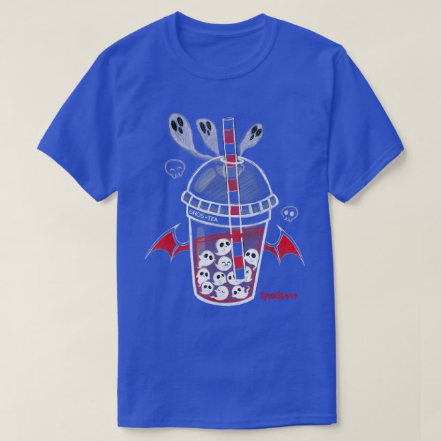 Spookscen Ghos-Tea Spooky Boba Emo Goth Alt Red T Shirt (Design framsida)