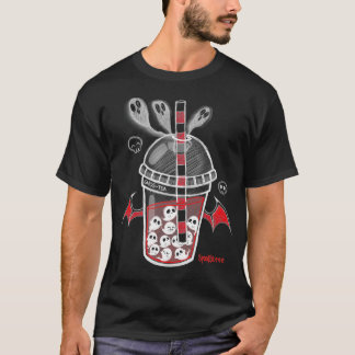 Spookscen GhosTea Spooky Boba Emo Goth Alt Red  T Shirt