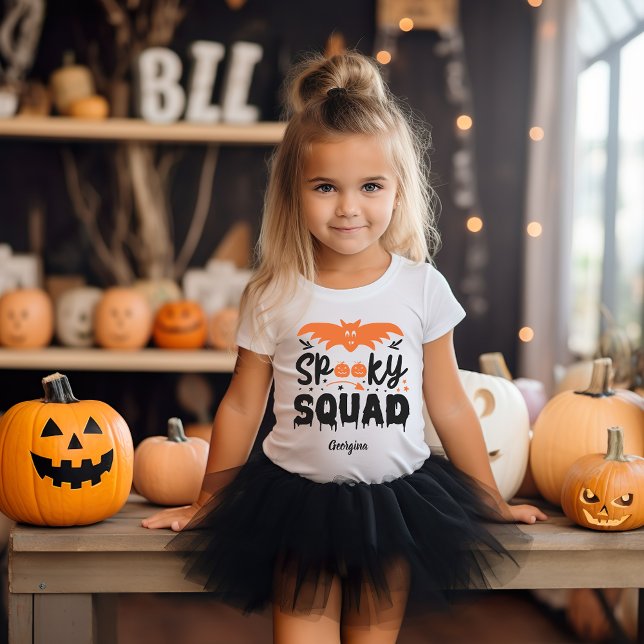 Spookspelets personlig Halloween-årbarn T Shirt (Spooky squad personalized Halloween season kids T-Shirt)