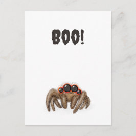 Spookspider "Boo!" Halloween-vykort Vykort