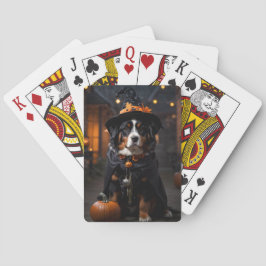 Spooktacular Bernese Hund: A Halloween Howl-o-Ween Casinokort