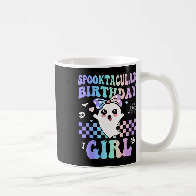 Spooktacular Birthday Cute Ghost Halloween Birthda Kaffemugg (Höger)