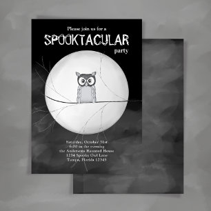 Spooktacular Black and White Halloween fest Inbjudningar