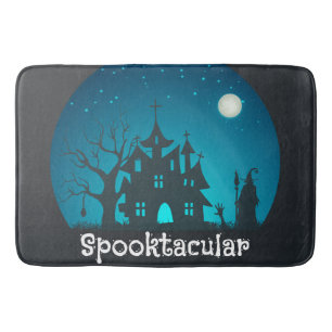 Spooktacular Blue and Black Haunted House Badrumsmatta