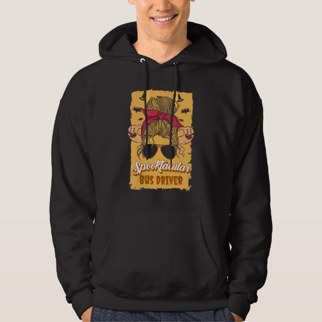 Spooktacular Buss Driver Halloween Hoodie (Framsida)