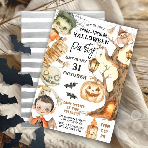 Spooktacular Costume Party Cute Kids Halloween Inbjudningar