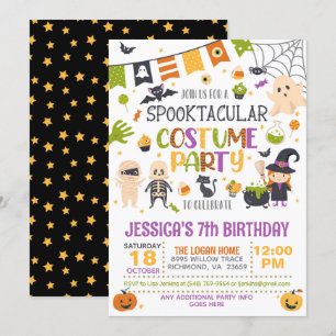 Spooktacular Costume Party Halloween Birthday - WH Inbjudningar