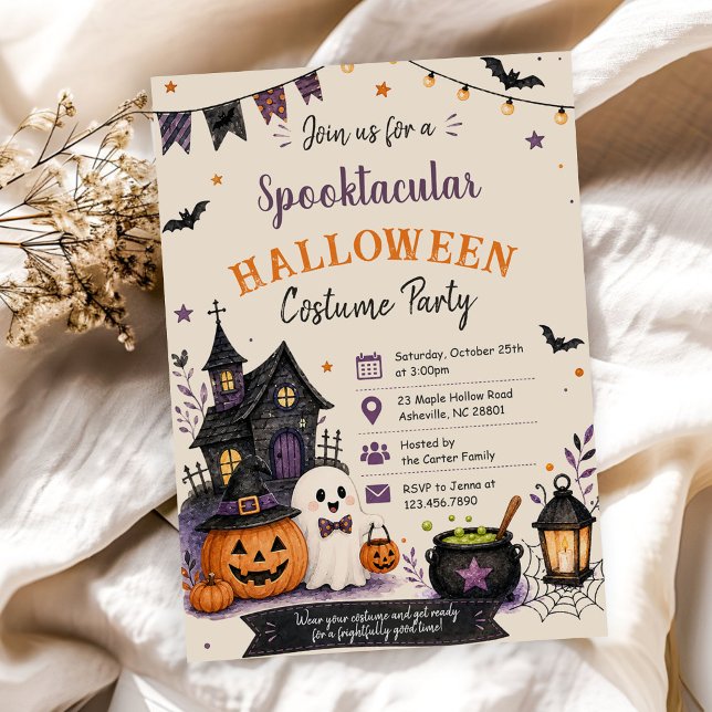 Spooktacular Costume Party Halloween Inbjudningar (Skapare uppladdad)