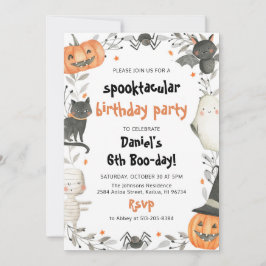 Spooktacular Cute Halloween Birthday-inbjudan Inbjudningar