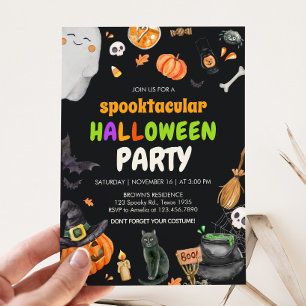 Spooktacular Cute Kids Costume Halloween fest Inbjudningar