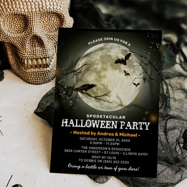 Spooktacular Full Moon Halloween fest Inbjudningar (Skapare uppladdad)