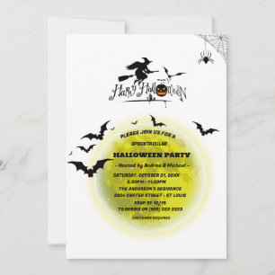 Spooktacular Full Moon Halloween fest Inbjudningar