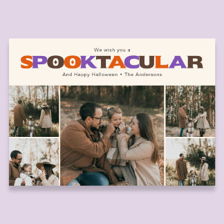 Spooktacular Funny Halloween Photo Holiday  Julkort