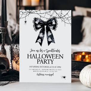 Spooktacular Ghost Bow Coquette Halloween fest Inbjudningar
