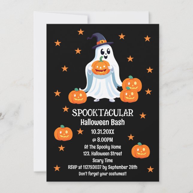 Spooktacular Halloween Bash Kids inbjudan (Framsida)