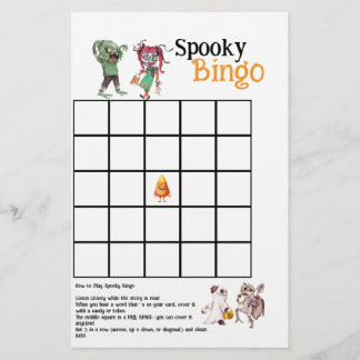 Spooktacular Halloween Bash Spooky Bingo Card Flygblad