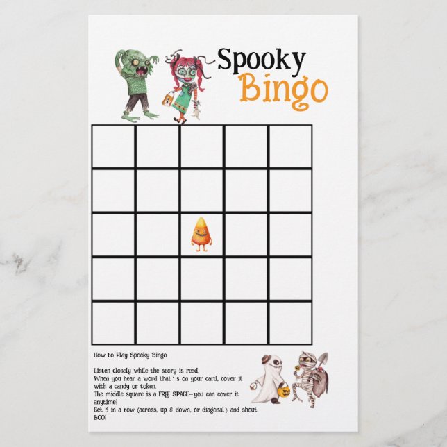 Spooktacular Halloween Bash Spooky Bingo Card Flygblad (Framsidan)