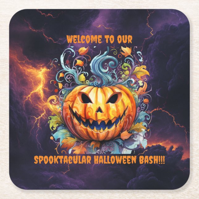 Spooktacular Halloween Bash Underlägg Papper Kvadrat (Framsidan)