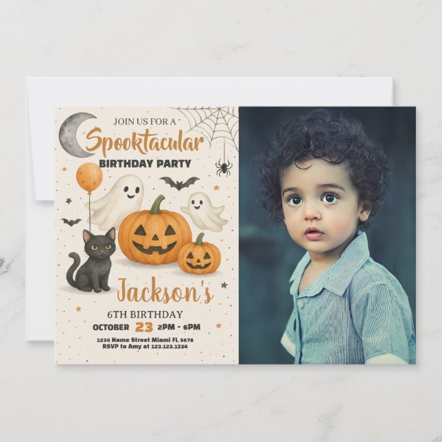 Spooktacular Halloween Birthday-inbjudan Inbjudningar (Framsida)