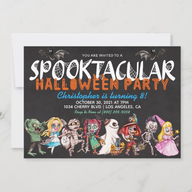 Spooktacular Halloween Birthday-inbjudan Inbjudningar (Framsida)
