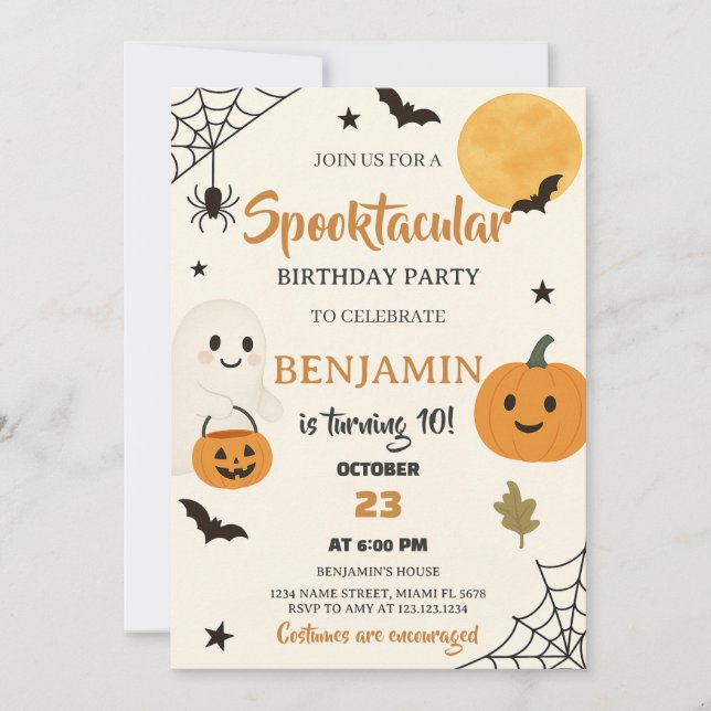 Spooktacular Halloween Birthday-inbjudan Inbjudningar (Framsida)