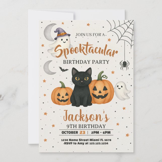 Spooktacular Halloween Birthday-inbjudan Inbjudningar (Framsida)