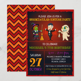 Spooktacular Halloween Birthday-inbjudan Inbjudningar