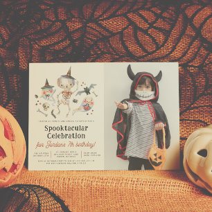 Spooktacular Halloween Boy Photo Födelsedagsfest Inbjudningar