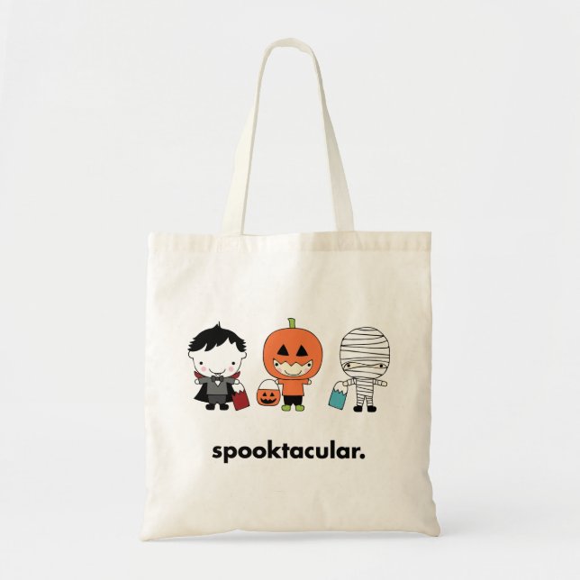 Spooktacular Halloween Bus eller godis Candy Bag Tygkasse (Framsidan)