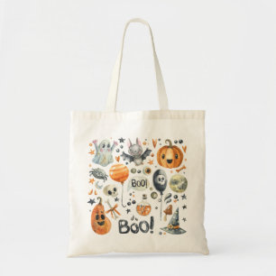 Spooktacular Halloween Bus eller godis Teckenbloc Tygkasse