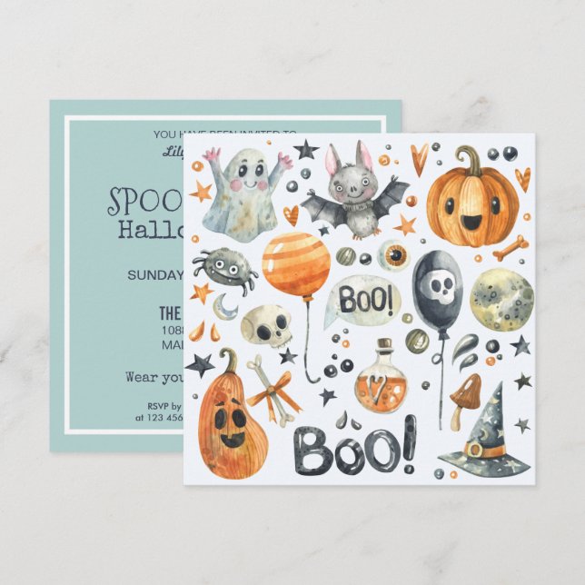 Spooktacular Halloween Costume Party | Inbjudan (Fram/baksida)