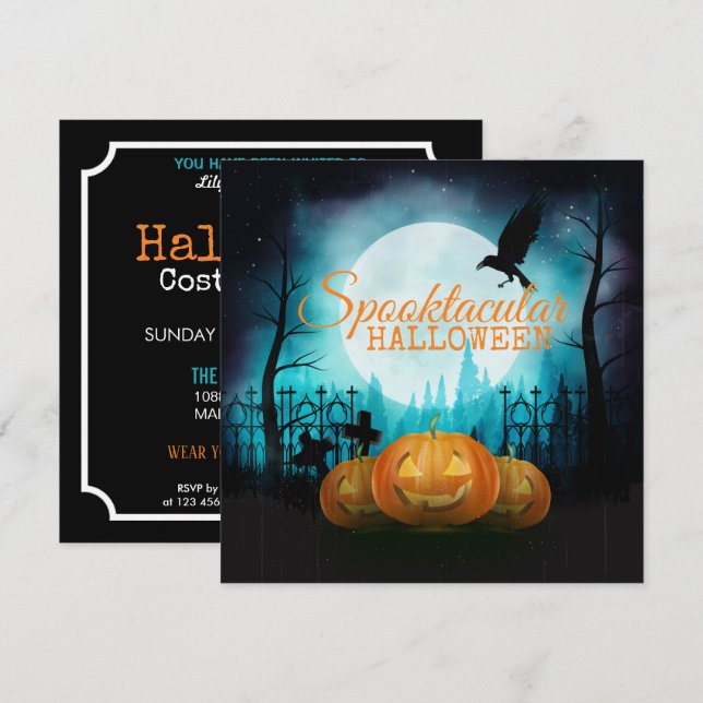 Spooktacular Halloween Costume Party | Inbjudan (Fram/baksida)